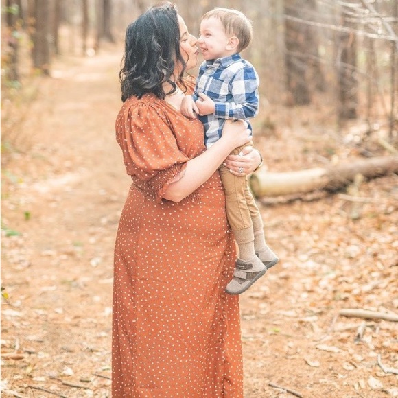 ASOS Design Curve Button Up Maxi Tea Dress with Shirred Waist in Polka Dot-US 18 - Picture 3 of 4